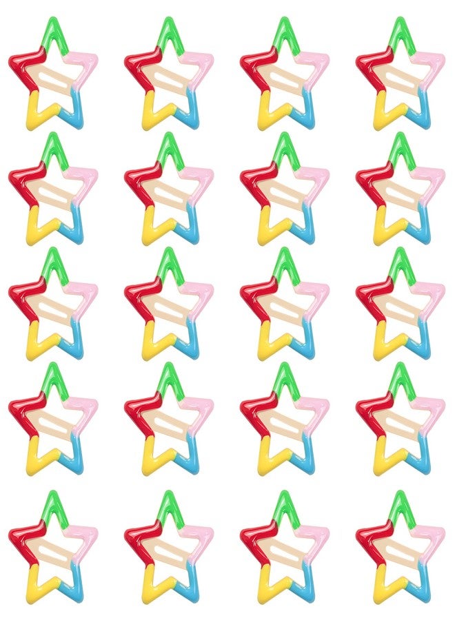 ايلان مجموعة إيلان المكونة من 20 قطعة من مشابك الشعر الصغيرة للنساء والفتيات، مشابك شعر لطيفة للنساء، إكسسوارات للشعر الناعم والخفيف (نجمة متعددة الألوان) - Image 1